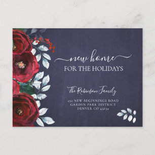 New home for Christmas holiday moving Announcement Postcard