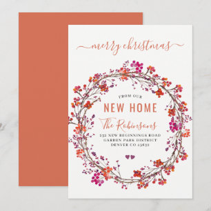 New home for Christmas modern holiday moving Announcement