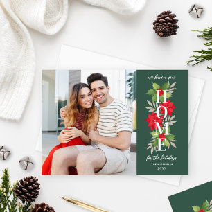 New Home for Holidays Green Photo Moving Holiday Card