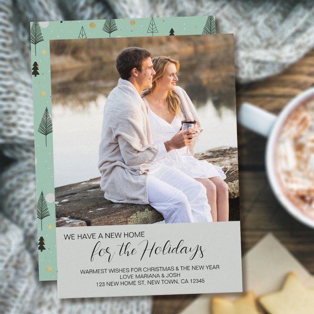 New Home for Holidays Square Photo New Address Holiday Card (Creator Uploaded)