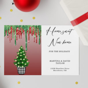 New Home For the Holidays Address Announcement Postcard