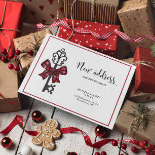 New Home For the Holidays Address Announcement Postcard