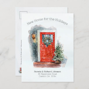 New Home for the Holidays Address Change Postcard