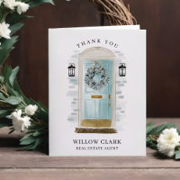 New Home For the Holidays Aqua Watercolor Door