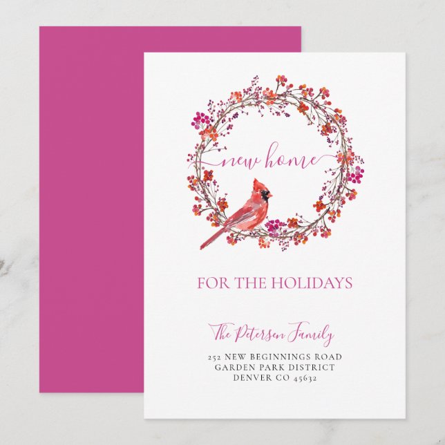 New home for the holidays Christmas moving Announcement (Front/Back)