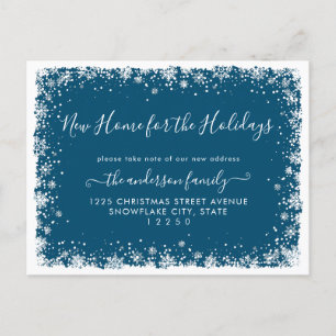 New Home For the Holidays Christmas Snow Moving Announcement Postcard