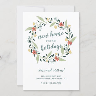 New Home for the Holidays Christmas Wreath Invitation
