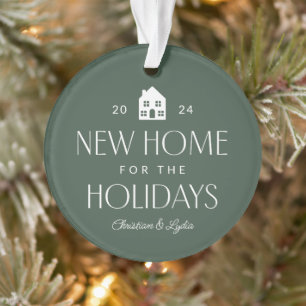 New home for the holidays green photo Christmas Ornament