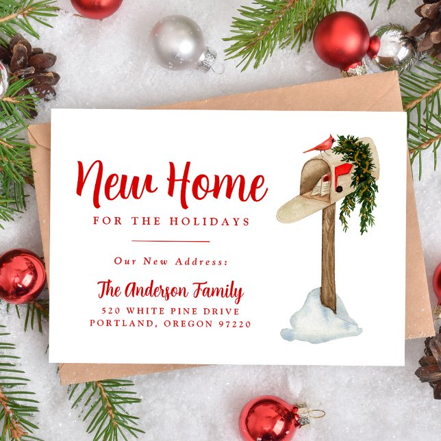 New Home for the Holidays Mailbox Holiday Moving Announcement (Creator Uploaded)