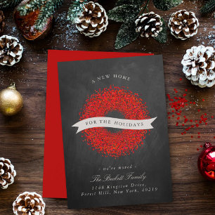 New Home For The Holidays   Modern Chalkboard Holiday Card