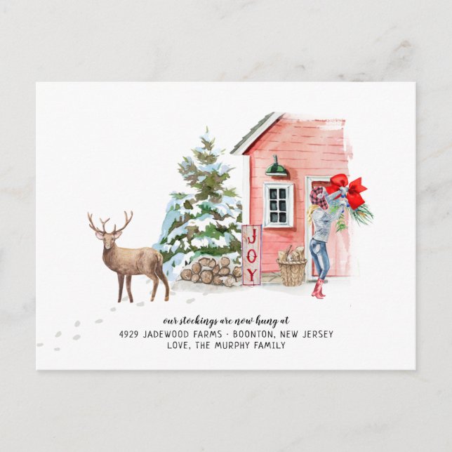 New Home For The Holidays Moving Announcement Postcard (Front)