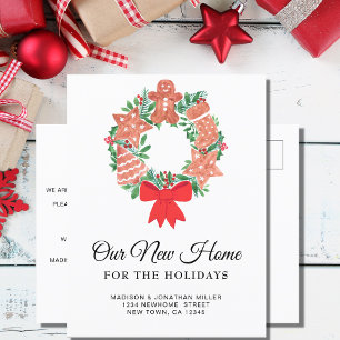 New Home For The Holidays Moving Announcement Postcard