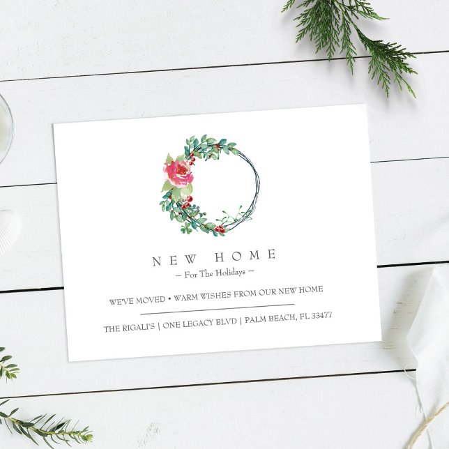 New Home For The Holidays Moving Announcement Postcard (Creator Uploaded)