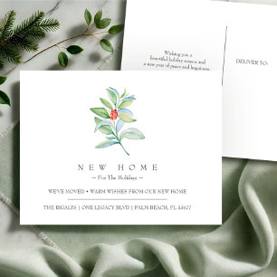 New Home For The Holidays Moving Announcement Postcard