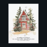 New Home For The Holidays Moving Announcement  Postcard<br><div class="desc">Featuring stunning watercolor cosy Christmas home. A modern watercolor Christmas moving announcement postcard that lets friends and family know about your new home sweet home! Full of charm these designs invoke festive nostalgia. Use the template fields to add your custom information, new address and names. A whimsical yet elegant choice...</div>