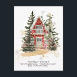 New Home For The Holidays Moving Announcement  Postcard<br><div class="desc">Featuring stunning watercolor cosy Christmas home. A modern watercolor Christmas moving announcement postcard that lets friends and family know about your new home sweet home! Full of charm these designs invoke festive nostalgia. Use the template fields to add your custom information, new address and names. A whimsical yet elegant choice...</div>