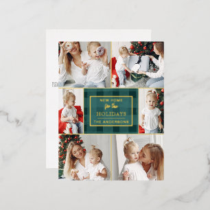 New Home for the Holidays Moving Photo Foil Holida Holiday Postcard
