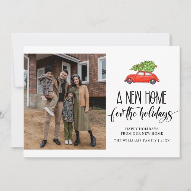 New Home For the Holidays Photo Moving Announcement (Front)