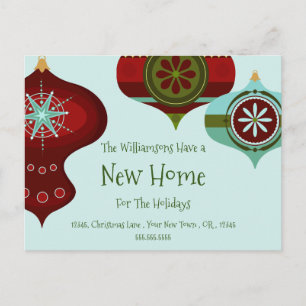 New Home For the Holidays Retro Christmas Postcard
