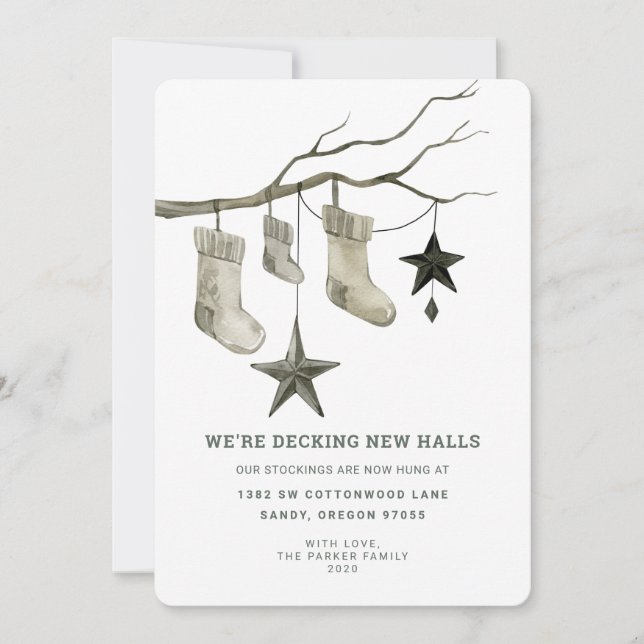 New Home for the Holidays | Stockings are Hung Holiday Card (Front)