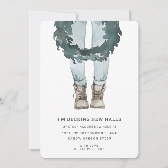 New Home for the Holidays | Wreath Holiday Card (Front)