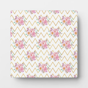 New Home Gift Purple And Green Floral Fabric Plaque