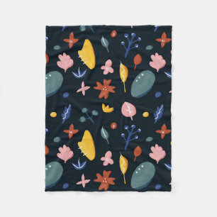 New Home Gift Seamless Abstract Floral Fleece Blanket
