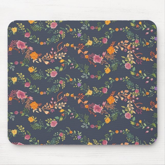New Home Gift | Simple Floral Pattern Mouse Mat (Front)