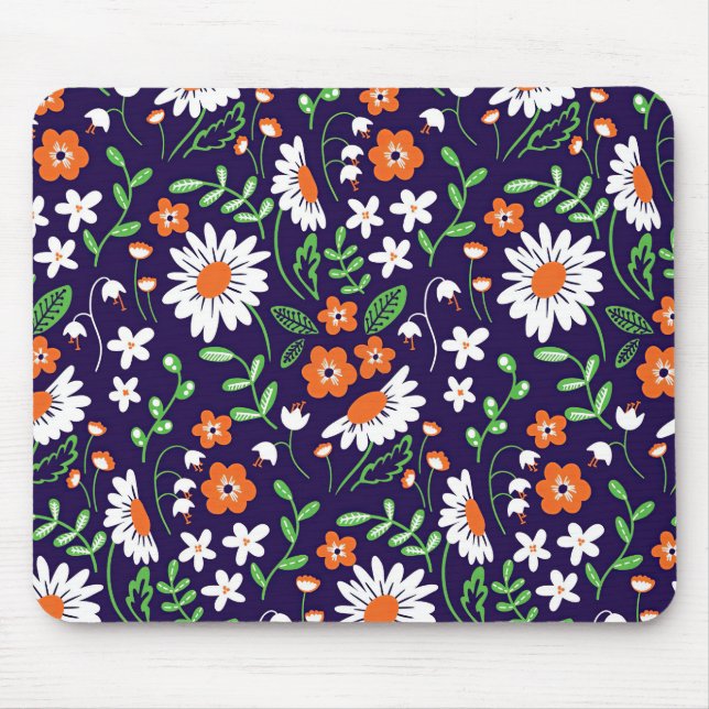 New Home Gift Simple Flowers Mouse Mat (Front)