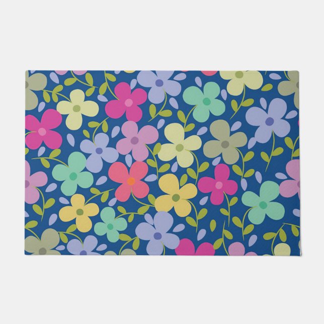 New Home Gift | Spring Floral Seamless Doormat (Front)