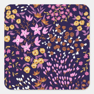 New Home Gift Trendy Seamless Floral Square Sticker