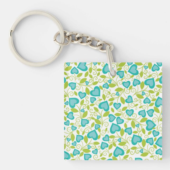 New Home Gift | Valentine's Day Seamless Art Key Ring (Front)