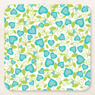 New Home Gift Valentine's Day Seamless Art Square Paper Coaster