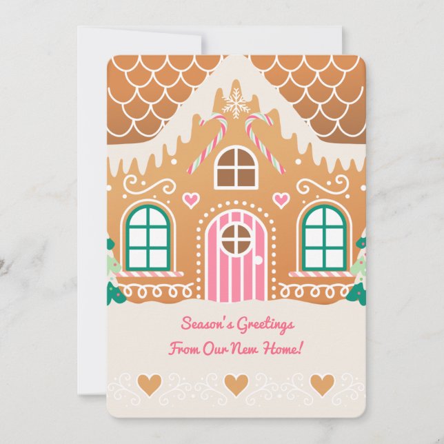 New Home Gingerbread Christmas Card  (Front)