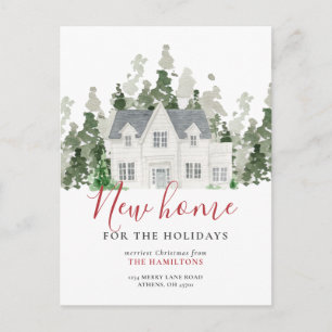 New Home Holiday Change of Address Announcement Postcard