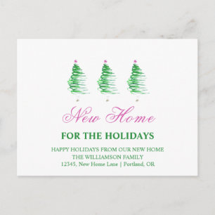 New Home   Holidays Moving  Announcement Postcard