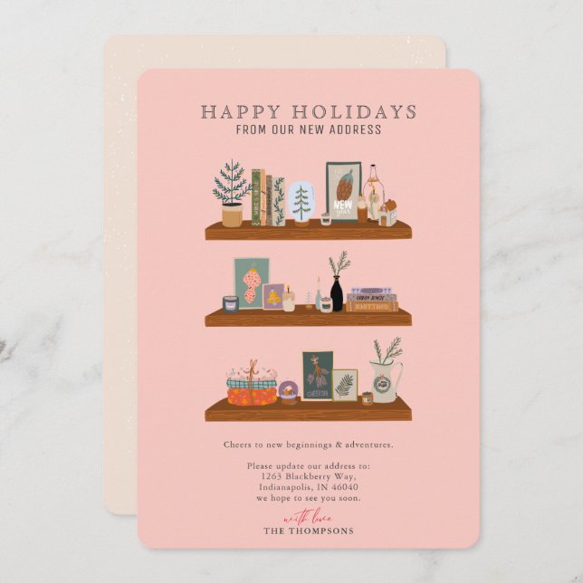 New Home Holidays Shelf Salmon Moving Announcement (Front/Back)