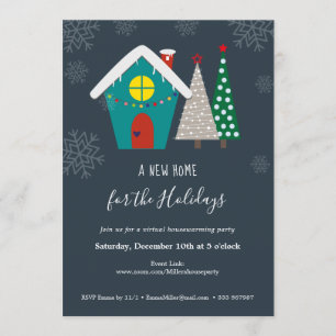 New home Holidays Virtual Housewarming party Invitation