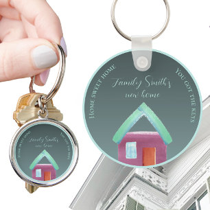 New home housewarming moving houses gift key ring