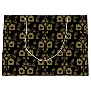New Home Housewarming Welcome Gold Large Gift Bag