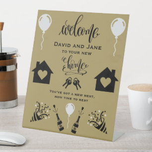 New Home Housewarming Welcome Pedestal Sign