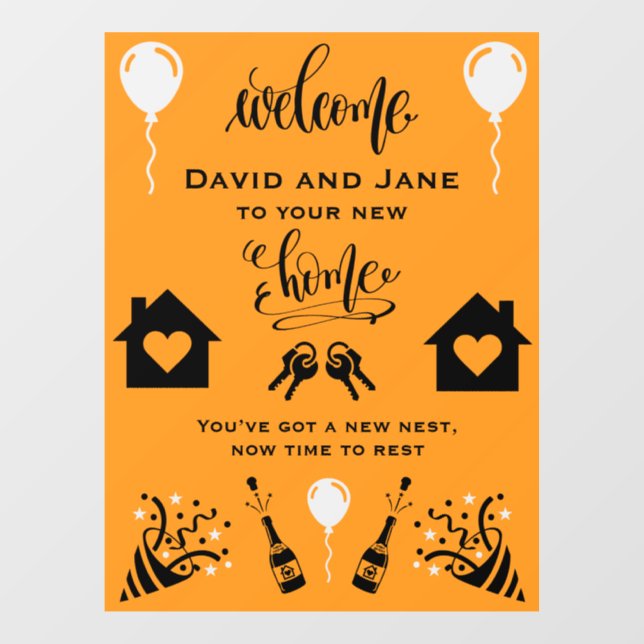New Home Housewarming Welcome  Window Cling (Sheet)