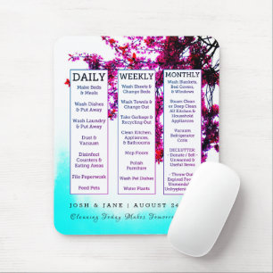 New Home Housework Cleaning Schedule Marriage Date Mouse Mat