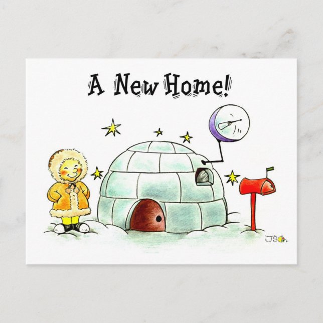 New Home Igloo Card – Hand Drawn Design (Front)