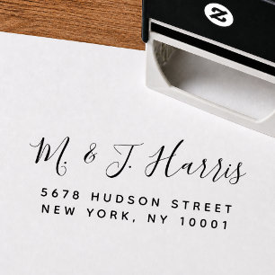 New Home Initials Address Self Inking Rubber Stamp