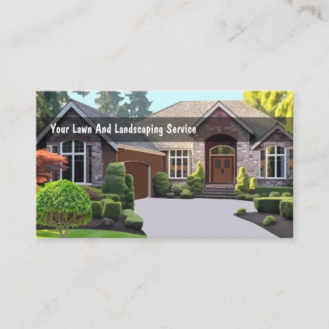 New Home Landscaping And Lawn Mowing Business Card (Front)