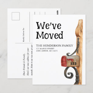 New Home Mailbox Moving Announcement Postcard