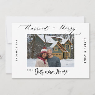 New Home Merry Married Holiday Moving Announcement