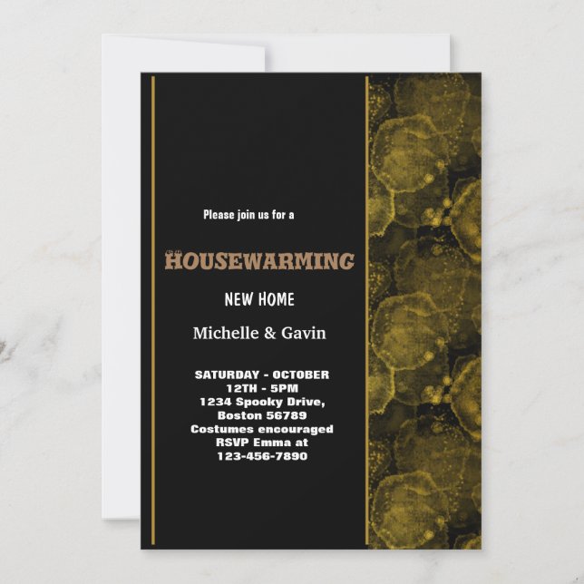 New home modern autumn fall housewarming party  in invitation (Front)