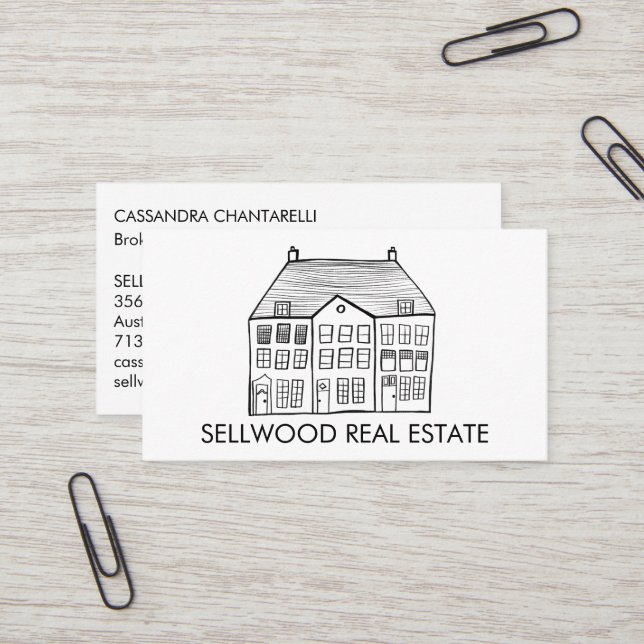 New Home Modern Real Estate Broker Agent Mortgage  Business Card (Front/Back In Situ)